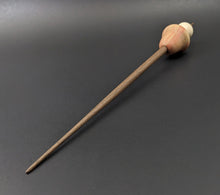 Load image into Gallery viewer, Mushroom support spindle in flame box elder, holly, and walnut