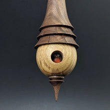 Load image into Gallery viewer, Birdhouse spindle in canarywood and walnut