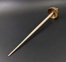 Load image into Gallery viewer, Tibetan style spindle in brown ebony burl and curly maple