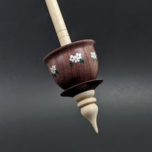 Load image into Gallery viewer, Teacup spindle in purpleheart and curly maple