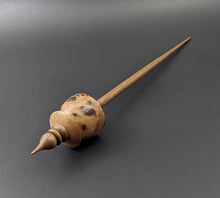 Load image into Gallery viewer, Teacup spindle in elm burl and walnut with malachite inlay