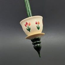 Load image into Gallery viewer, Teacup spindle in holly and hand dyed curly maple