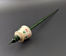 Load image into Gallery viewer, Teacup spindle in holly and hand dyed curly maple