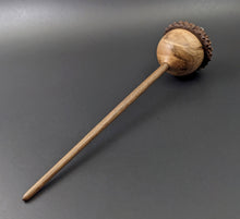 Load image into Gallery viewer, Acorn drop spindle in maple burl and walnut