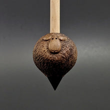 Load image into Gallery viewer, Sheep support spindle in walnut and curly maple