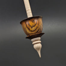 Load image into Gallery viewer, Teacup spindle in cocobolo and curly maple