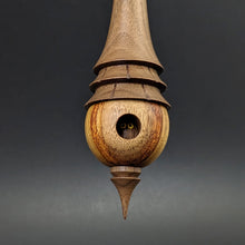 Load image into Gallery viewer, Birdhouse spindle in canarywood and walnut (<font color="red"<b>RESERVED</b></font> for Susie)