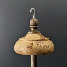 Load image into Gallery viewer, Drop spindle in elm burl and walnut