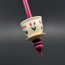 Load image into Gallery viewer, Teacup spindle in holly and hand dyed curly maple