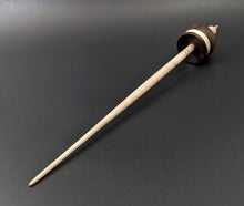 Load image into Gallery viewer, Cauldron spindle in walnut burl, holly, and curly maple