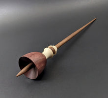 Load image into Gallery viewer, Tiny dancer spindle in purpleheart, holly, and walnut