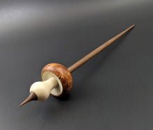 Load image into Gallery viewer, Mushroom support spindle in amboyna burl, holly, and walnut