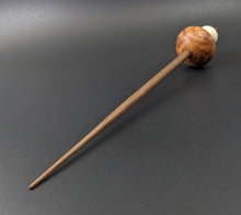 Load image into Gallery viewer, Mushroom support spindle in amboyna burl, holly, and walnut