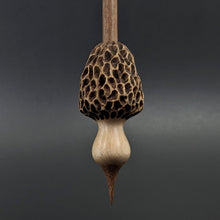 Load image into Gallery viewer, Morel mushroom support spindle in maple and walnut
