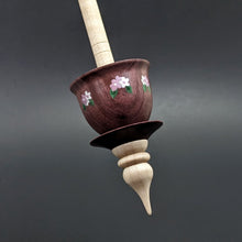 Load image into Gallery viewer, Teacup spindle in purpleheart and curly maple