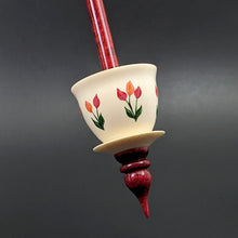 Load image into Gallery viewer, Teacup spindle in holly and hand dyed curly maple