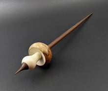Load image into Gallery viewer, Mushroom support spindle in amboyna burl, holly, and walnut