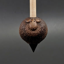 Load image into Gallery viewer, Sheep support spindle in walnut and curly maple