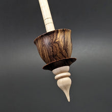 Load image into Gallery viewer, Teacup spindle in cocobolo and curly maple