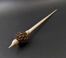 Load image into Gallery viewer, Dragon egg bead spindle in cocobolo and curly maple
