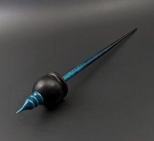 Load image into Gallery viewer, Cauldron spindle in African blackwood and hand dyed curly maple
