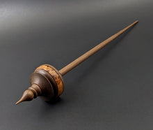 Load image into Gallery viewer, Tibetan style spindle in amboyna burl and walnut