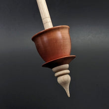 Load image into Gallery viewer, Teacup spindle in pink ivory and curly maple