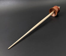 Load image into Gallery viewer, Teacup spindle in pink ivory and curly maple
