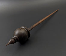 Load image into Gallery viewer, Cauldron spindle in bog oak and walnut
