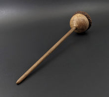 Load image into Gallery viewer, Acorn drop spindle in maple burl and walnut