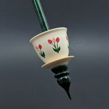 Load image into Gallery viewer, Teacup spindle in holly and hand dyed curly maple