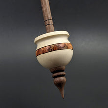 Load image into Gallery viewer, Cauldron spindle in holly, amboyna burl, and walnut