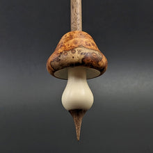 Load image into Gallery viewer, Mushroom support spindle in amboyna burl, holly, and walnut