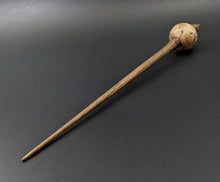 Load image into Gallery viewer, Bead spindle in maple burl and walnut with malachite inlay