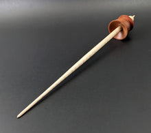 Load image into Gallery viewer, Teacup spindle in pink ivory and curly maple