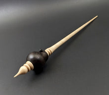 Load image into Gallery viewer, Bird bead spindle in African blackwood and curly maple