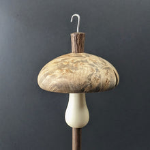 Load image into Gallery viewer, Drop spindle in maple burl, holly, and walnut