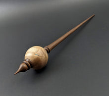 Load image into Gallery viewer, Bead spindle in maple burl and walnut with turquoise inlay