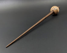 Load image into Gallery viewer, Bead spindle in maple burl and walnut with turquoise inlay