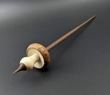 Load image into Gallery viewer, Mushroom support spindle in eucalyptus burl, holly, and walnut (<font color="red"<b>RESERVED</b></font> for Aileen)