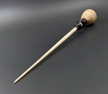 Load image into Gallery viewer, Tiny dancer spindle in maple burl, East Indian rosewood, and curly maple