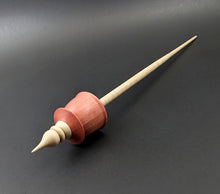 Load image into Gallery viewer, Teacup spindle in pink ivory and curly maple