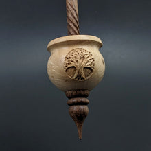 Load image into Gallery viewer, Cauldron spindle in maple burl and walnut