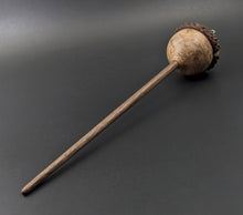 Load image into Gallery viewer, Acorn drop spindle in maple burl and walnut