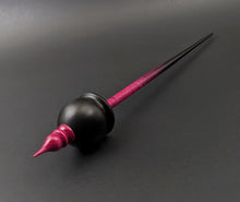 Load image into Gallery viewer, Cauldron spindle in African blackwood and hand dyed curly maple