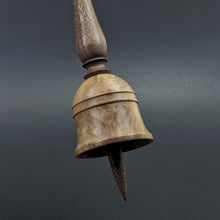 Load image into Gallery viewer, Bell support spindle in hopea burl and walnut