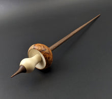 Load image into Gallery viewer, Mushroom support spindle in amboyna burl, holly, and walnut
