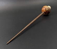 Load image into Gallery viewer, Mushroom support spindle in amboyna burl, holly, and walnut