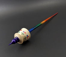 Load image into Gallery viewer, Teacup spindle in holly and hand dyed curly maple (<font color="red"<b>RESERVED</b></font> for Ann)