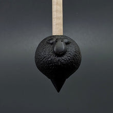 Load image into Gallery viewer, Sheep support spindle in African blackwood and curly maple